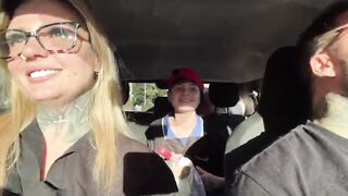 I discovered a window cleaner at the traffic light! And I called her over to be a porn actor and have sexy sex in our car in the midst of the street. I made her all soaked and this babe smeared our whole car seat.