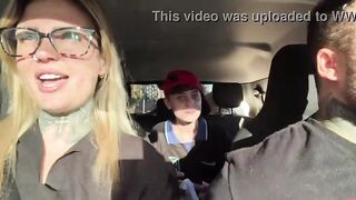 I discovered a window cleaner at the traffic light! And I called her over to be a porn actor and have sexy sex in our car in the midst of the street. I made her all soaked and this babe smeared our whole car seat.