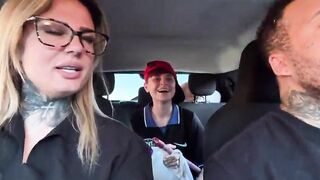 I discovered a window cleaner at the traffic light! And I called her over to be a porn actor and have sexy sex in our car in the midst of the street. I made her all soaked and this babe smeared our whole car seat.