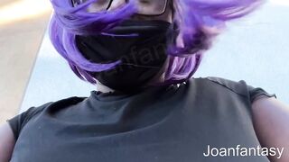 Playing with my glass sex-toy behind the video theatre parking lot