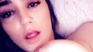 Nasty large booty teen plays with her taut vagina