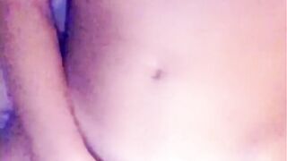Nasty large booty teen plays with her taut vagina