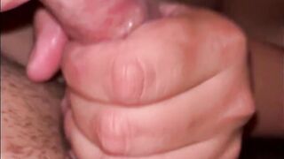 Amateur gets a large load of cum in her throat (oral-sex creampie)