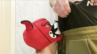 top pissing on face and screwing her puppy in throat