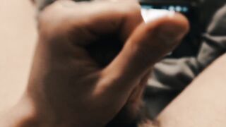 Chap masturbating watching porn POV