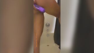 Petite Black teen loves her showers hawt !!