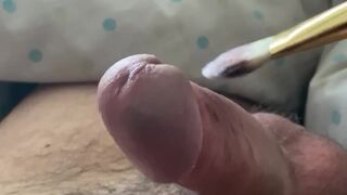 Sensitive Penis Edged With Makeup Brush