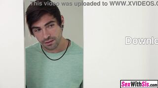 Peeping pervert stepbro lastly gets to rail his large booty curvy teen step sister