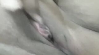 Bewitching hairless Latin babe snatch tease playing