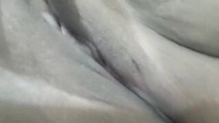 Bewitching hairless Latin babe snatch tease playing
