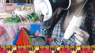 SFW ASMR 3DIO FESTA JUNINA SONS DE MASTIGAÇÃO ~ ASMR Português ~ Eating Sounds
