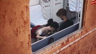 Public Training of Aria - Chapter 5 the Date - Subway Part three: Public Oral sex