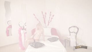 Lara De Santis carnal masturbate in white underware