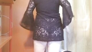 Emo confidently undresses in hawt underclothes set