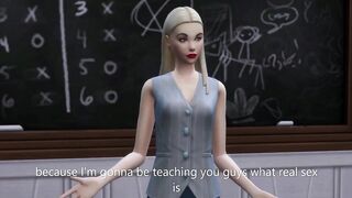 Hawt blond teacher has sex with her student for education - sims 4 - CG animation