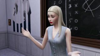Hawt blond teacher has sex with her student for education - sims 4 - CG animation
