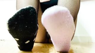 Fuzzy socks foot tease punk gf