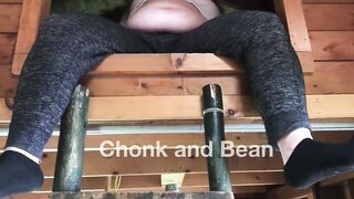 Overweight Angel In a Loft Playing with Abdomen