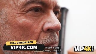 VIP4K. Hotty tries Sex with 2 old lads in front of cuckold