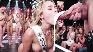 A hotty contest went wrong and turned into a oral job and cum drinking contest! (Ai generated)