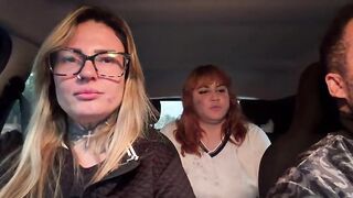 We called a homeless woman from beneath the overpass! To have some sexy sex with us in the car! The floozy with the huge titties and pink snatch wanted to cum a lot.