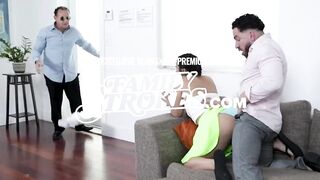Lascivious Boss Walks In On His Bored Babysitter Rubbing Her Twat