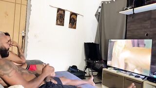 Tattooed stud filling Putinho's booty with cum, what a large, hard schlong.