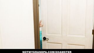 Breasty teen wife’s vagina drilled by grumpy grand-daddy