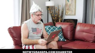 Breasty teen wife’s vagina drilled by grumpy grand-daddy