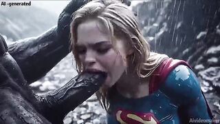 [AI-generated] Supergirl is defeated in the snow and reduced to a sex serf.