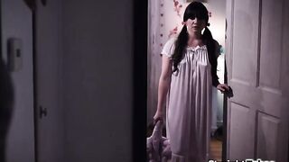 Stepdaughter Alison Rey invites her stepdad into her room.This chab kisses the tiny teen and licks her hairless snatch.The brunette hair deepthroats and is fucked
