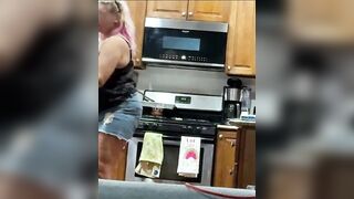Glamorous golden-haired wife makes boring hawt .