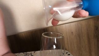 A glass of breast milk for me and a vagina full of cum for my enchanting wife