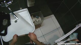 Banging Glasses - Public restroom climax