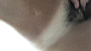 Bushy Cunt Play, Pee, Butt widen in Shower