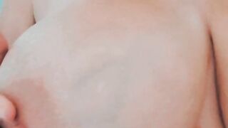 Playing with my breasts in the shower