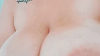 Playing with my breasts in the shower