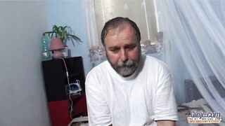 Slender blond hardcore screwed and swallowing grandpapa’s cum
