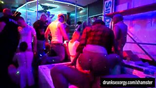 Superb bi honeys take rods at construction company party