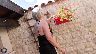 Granny from UK Caroline feeding her old twat