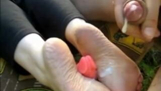 foot cumsprayed compilation